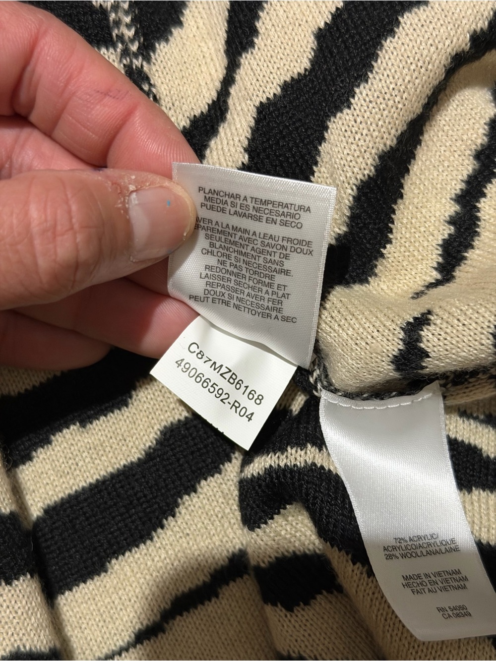 Jones Studio  Zebra Print Open Front Cardigan Draped Knit Sweater large - Picture 5 of 8